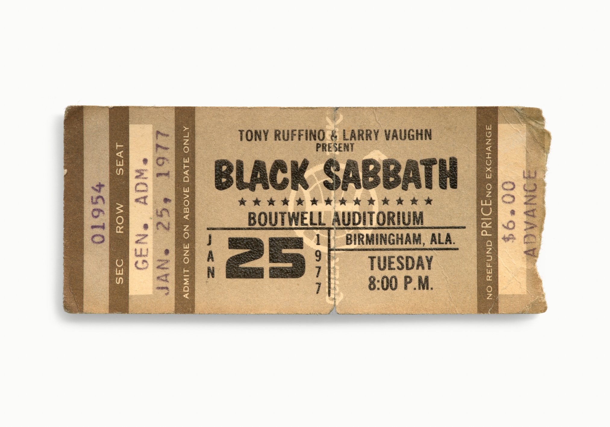Black Sabbath, Boutwell Auditorium, Birmingham, ALA 1977