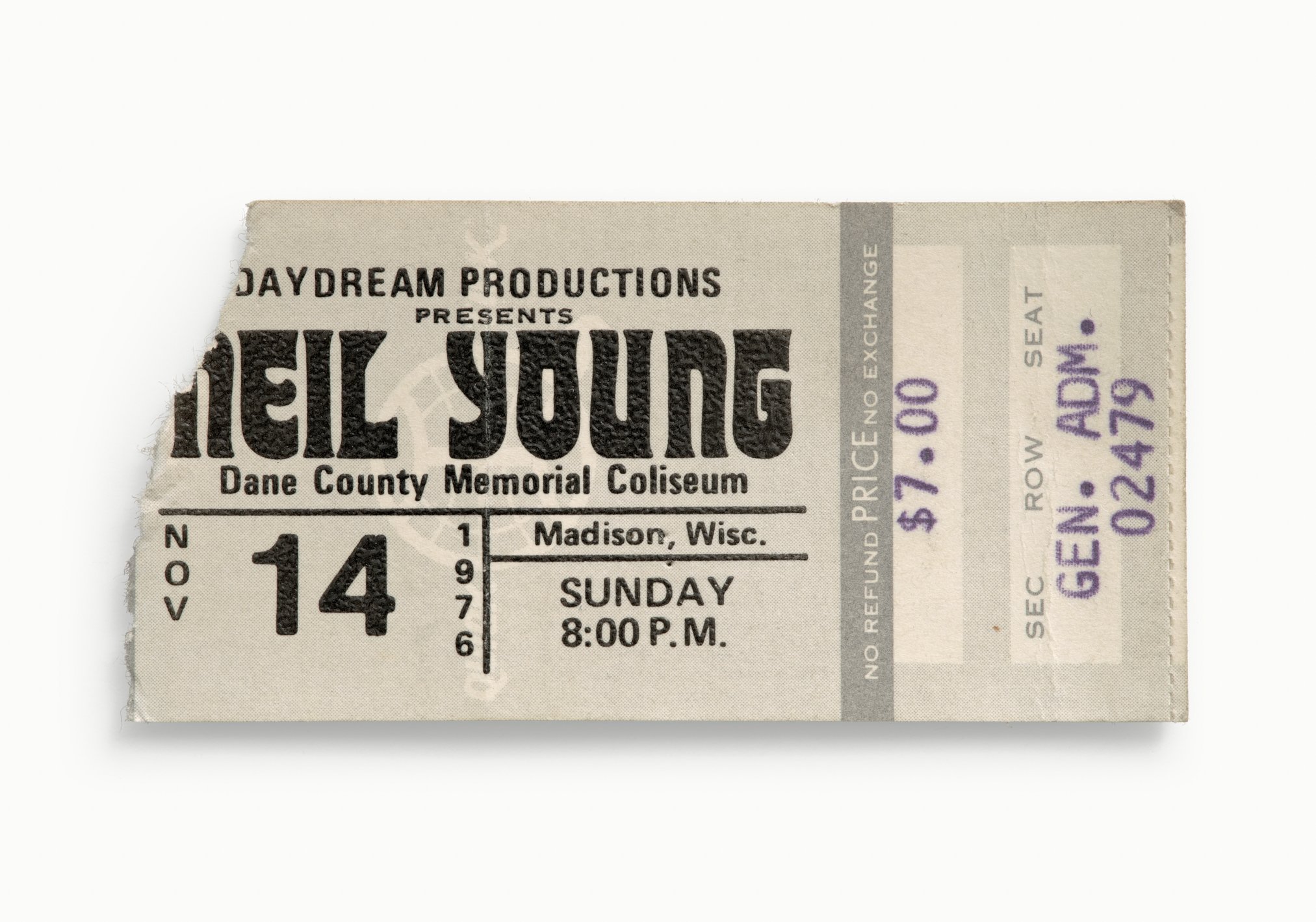 Neil Young, Dane County Memorial Coliseum, Madison, WI 1976
