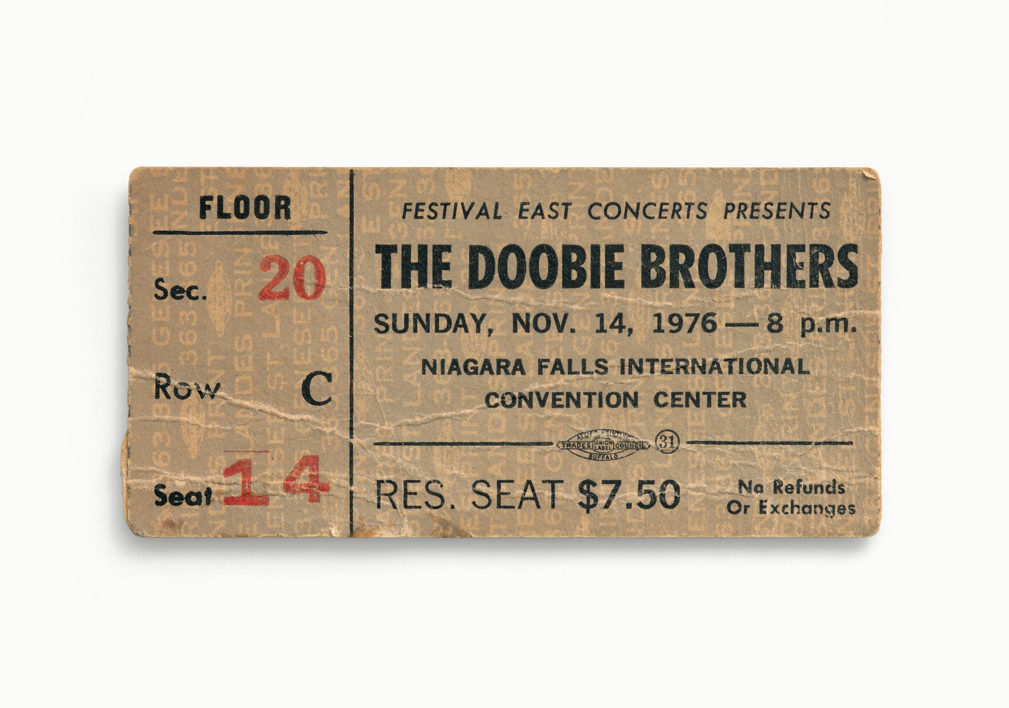 The Doobie Brothers, Niagara Falls Convention Center, Niagara Falls, NY 1976