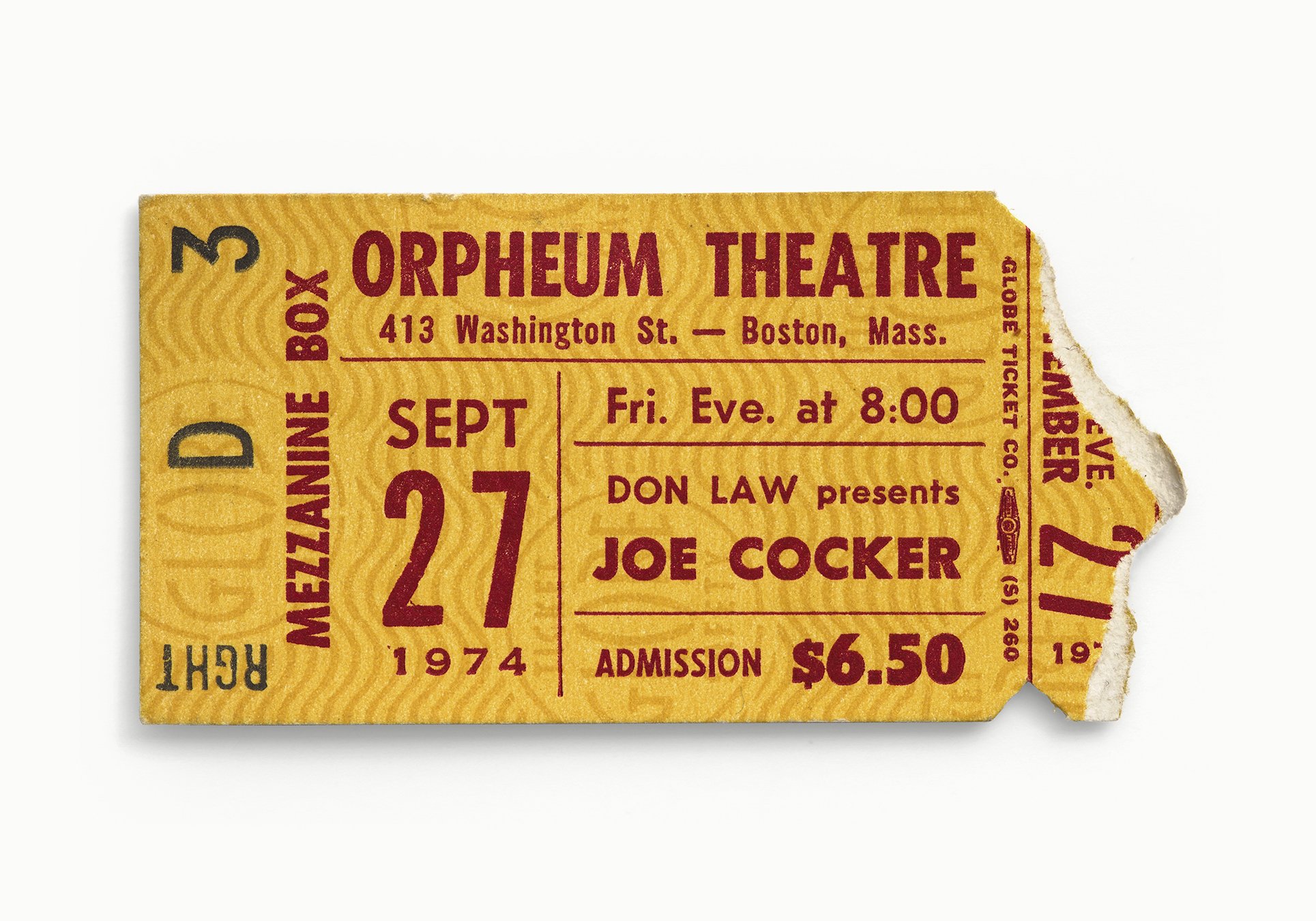 Joe Cocker, Orpheum Theatre, Boston, MA 1974