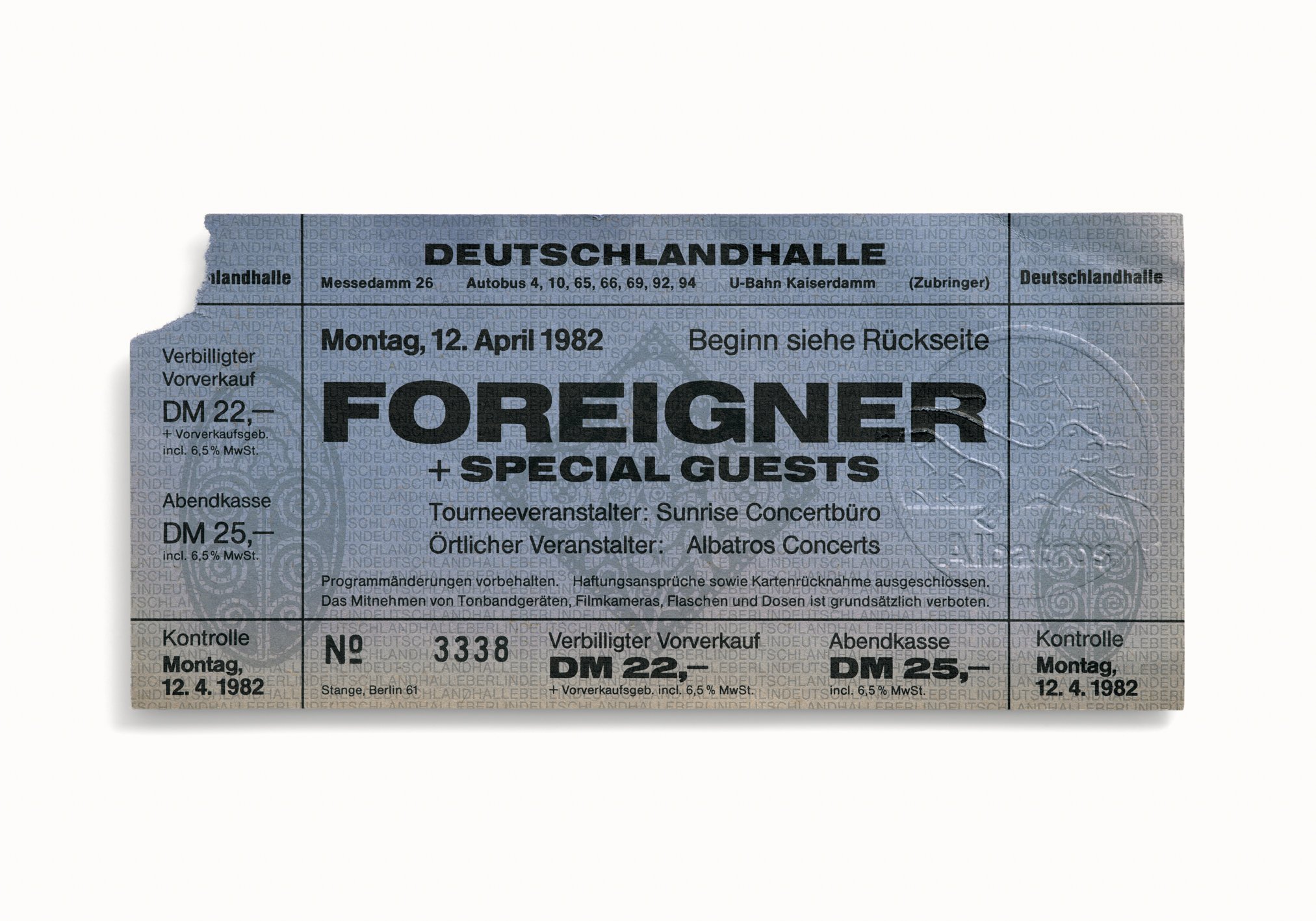 Foreigner, Deutschlandhalle, Berlin, Germany 1982