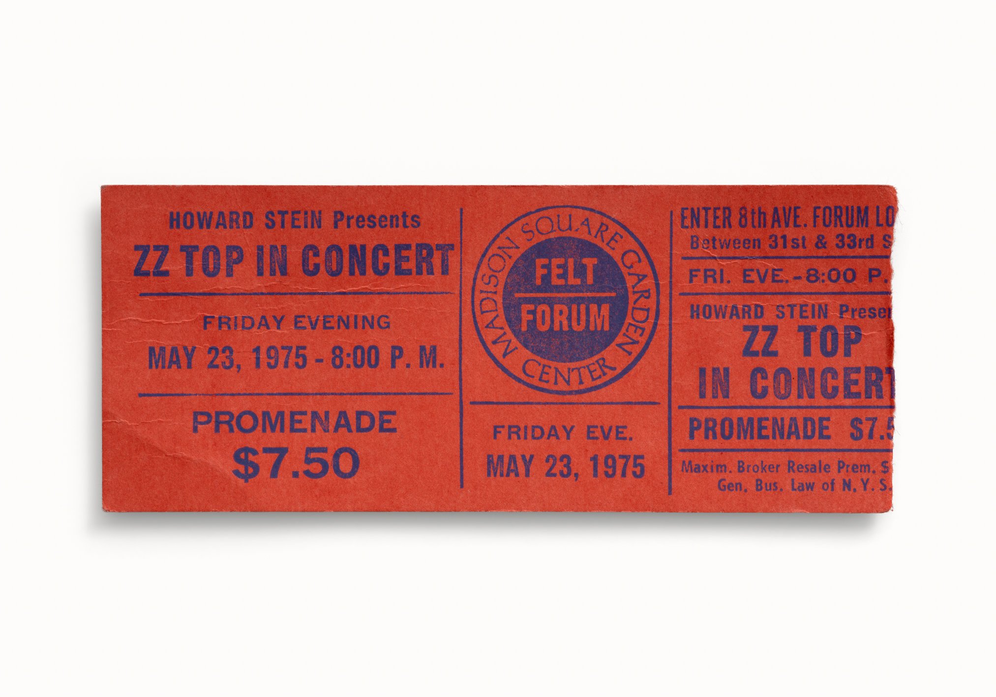 ZZ Top, Felt Forum, Madison Square Gardens, New York, NY 1975