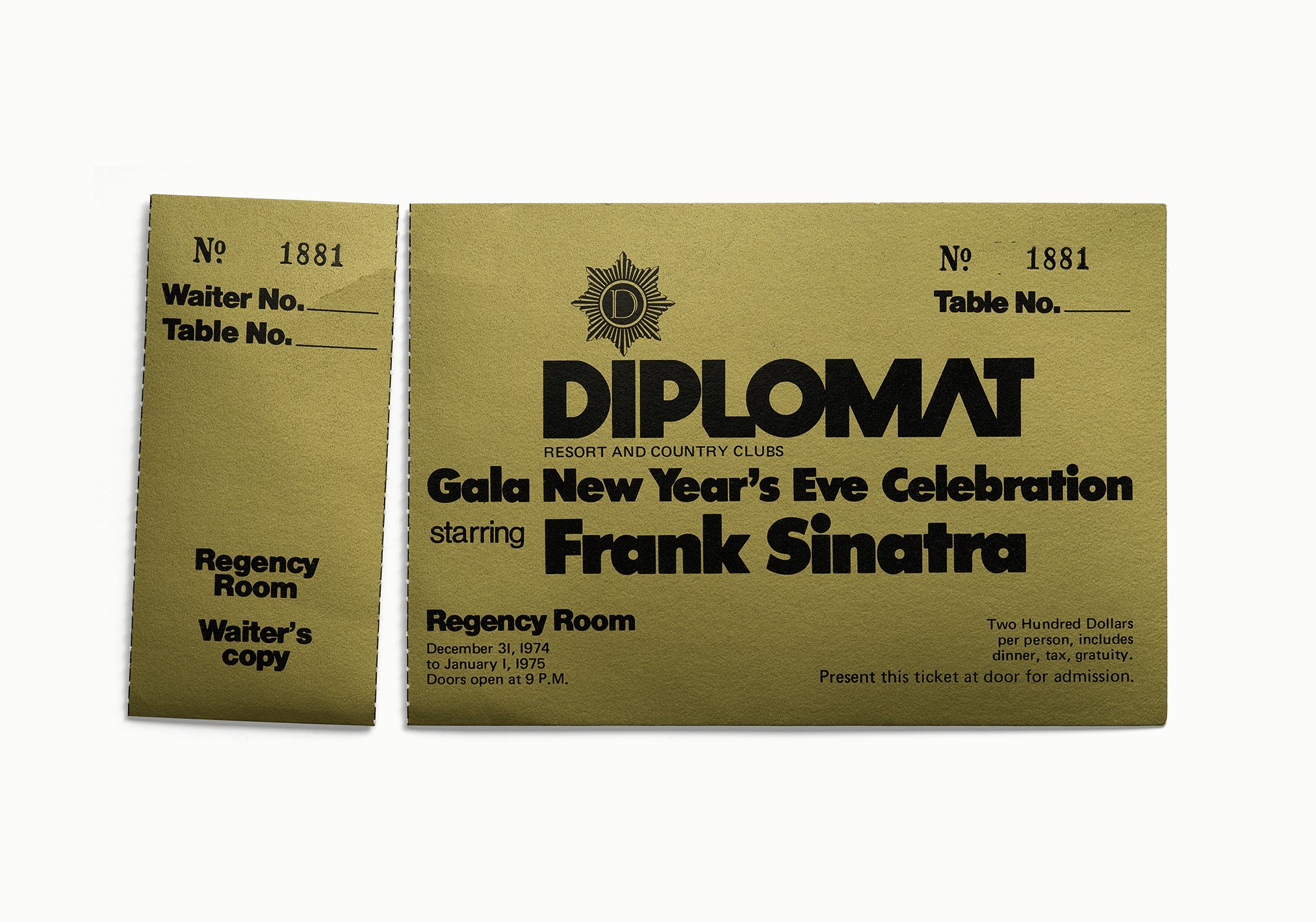 Frank Sinatra, Diplomat Resort, Hollywood, FLA 1974