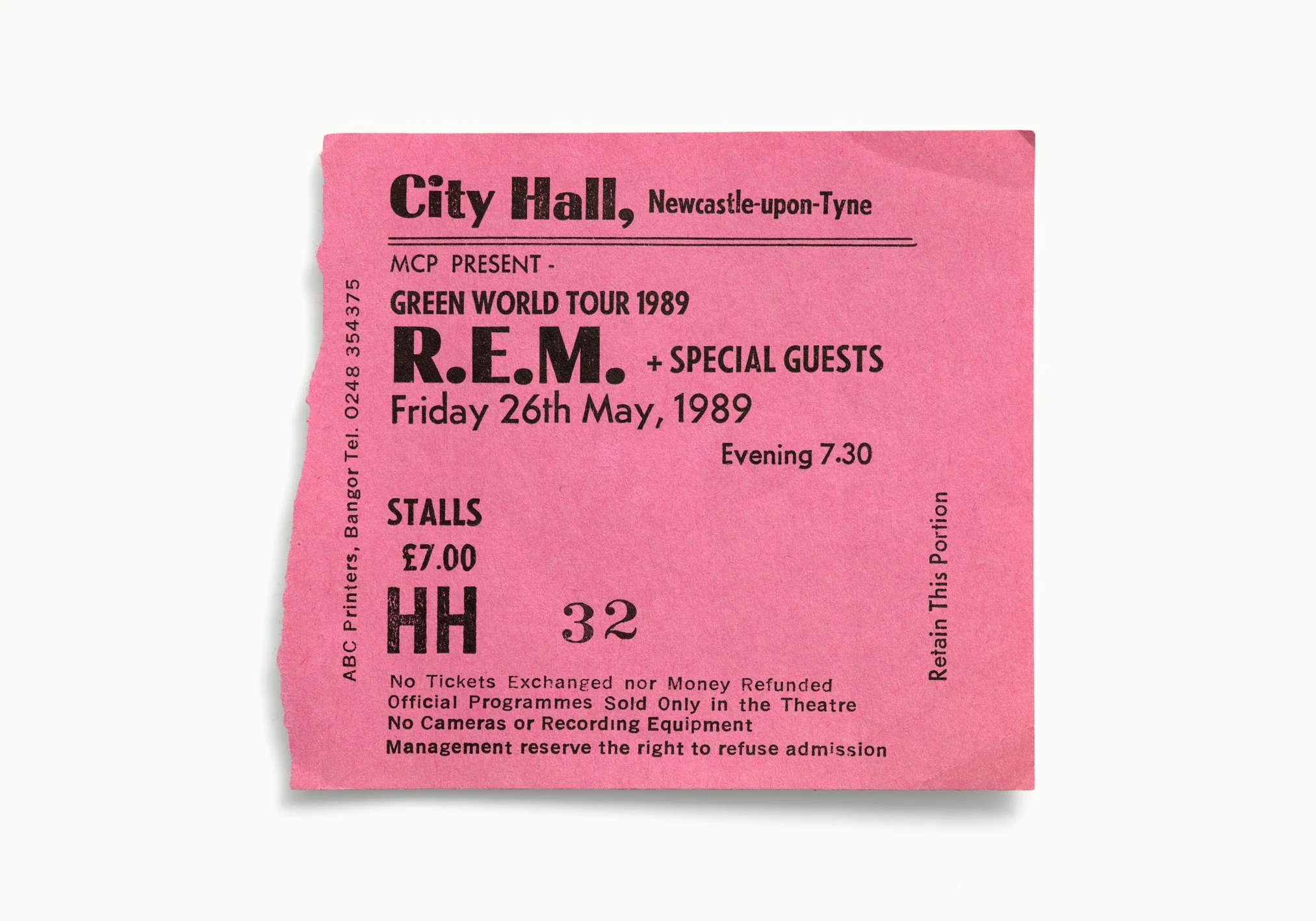 R.E.M. City Hall, Newcastle-upon Tyne, UK 1989