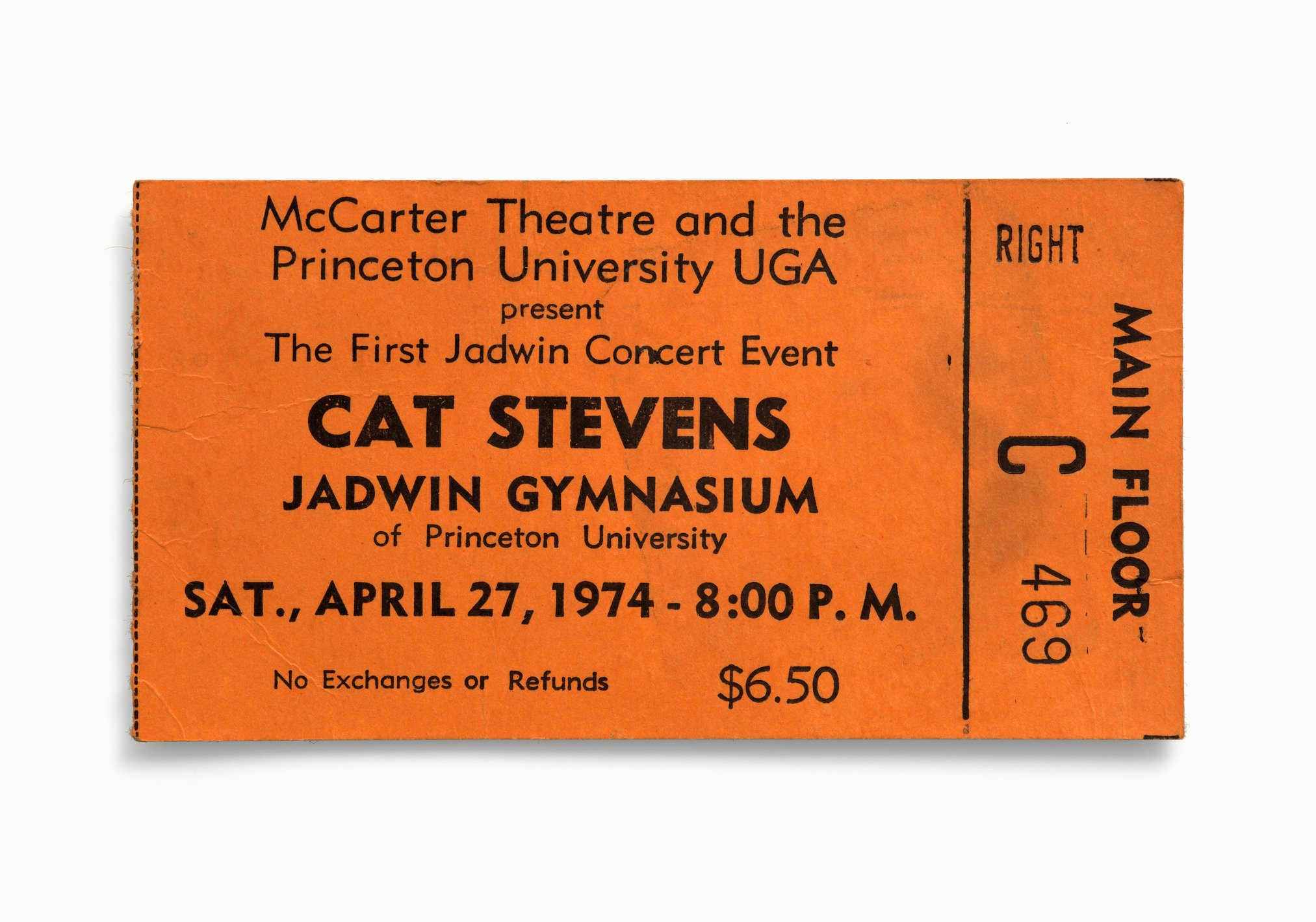 Cat Stevens, Jadwin Gymnasium, Princeton University, Princeton, NJ 1974