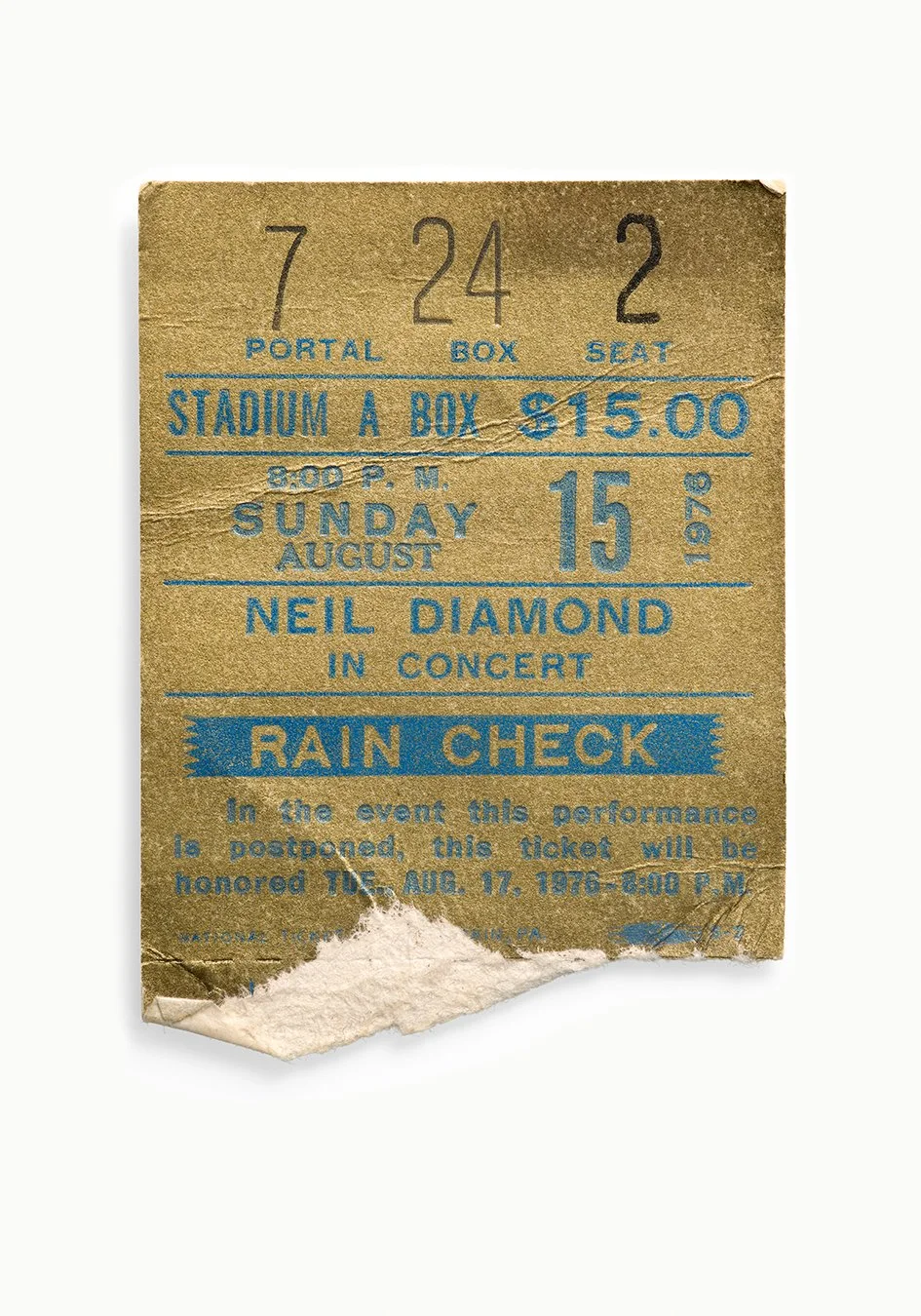Neil Diamond, Forest Hills Tennis Stadium, Queens, NY 1976
