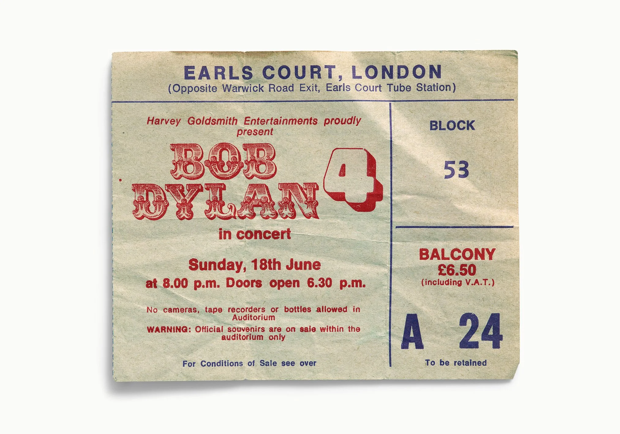 Bob Dylan, Earls Court, London, UK 1978