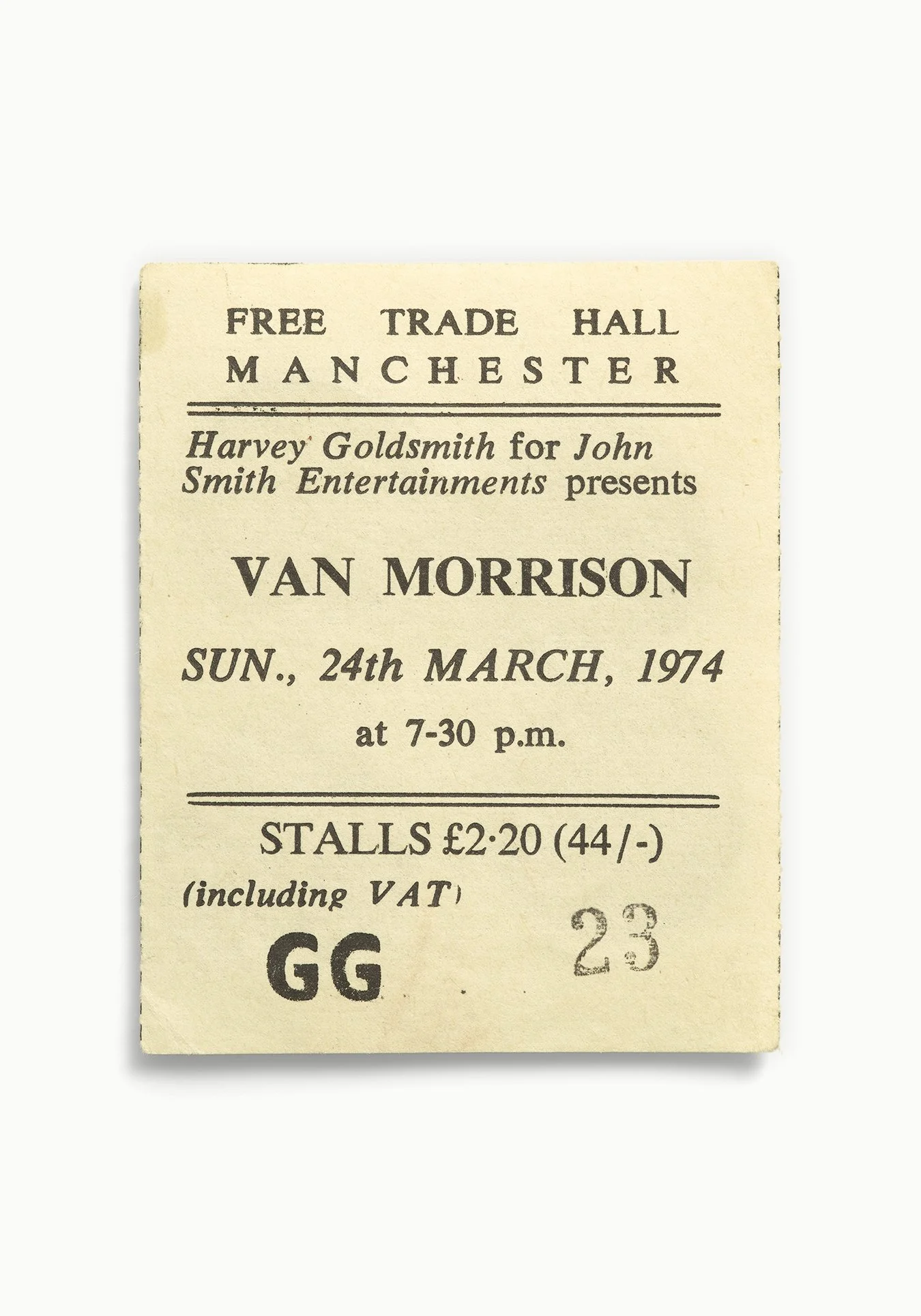 Van Morrison, Free Trade Hall, Manchester, UK 1974