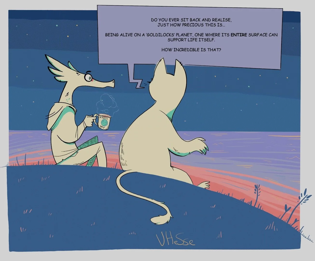 Earth day line art animation — majestical.