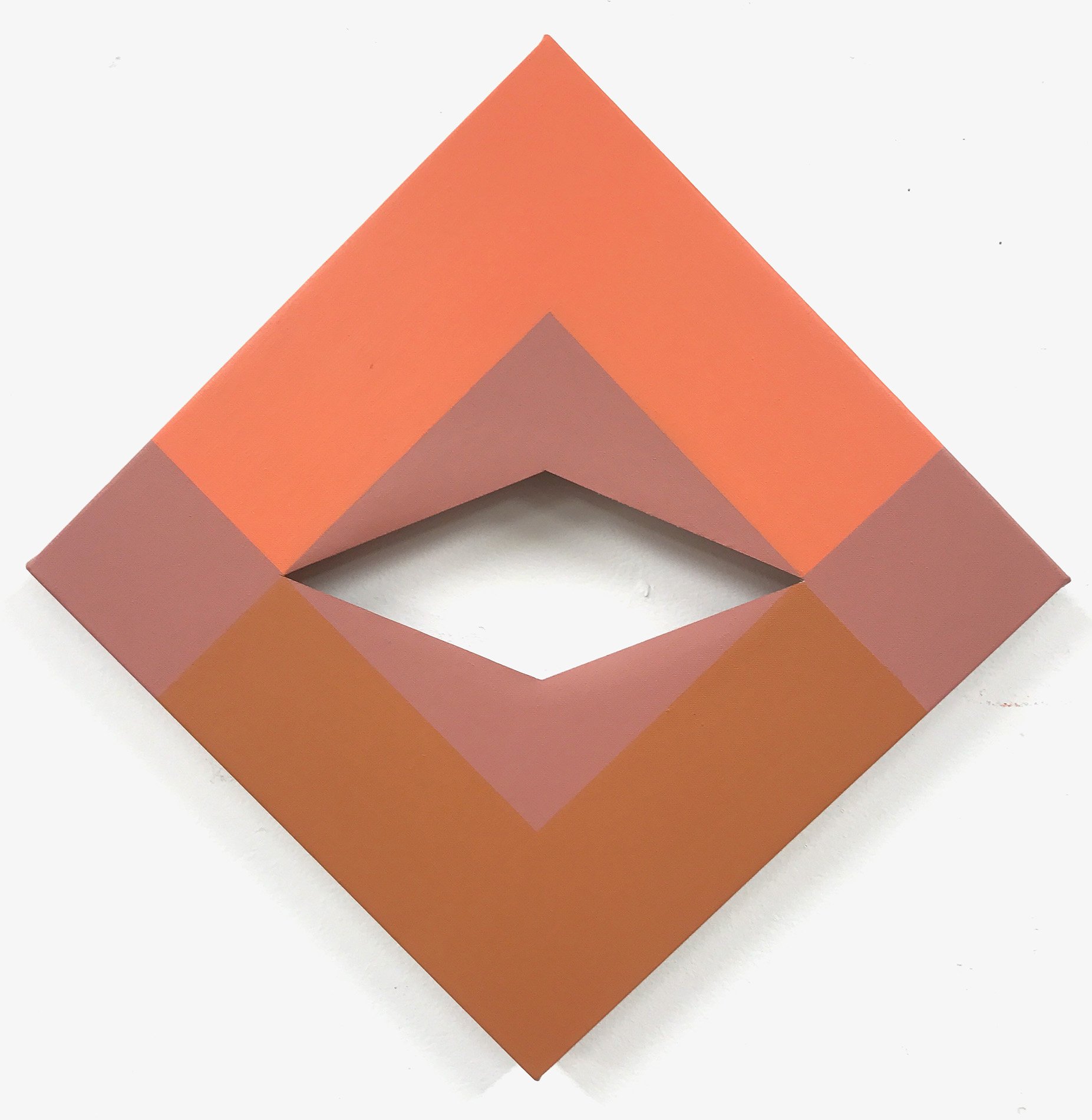   Meridian/Equivalence 99 , acrylic on cut linen, 17” x 17”, 2020 