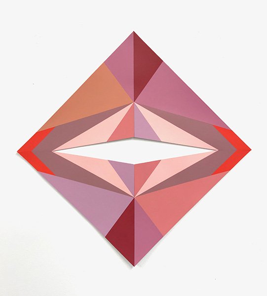   Meridian 11,  acrylic on cut paper, 17” x 17”, 2020 