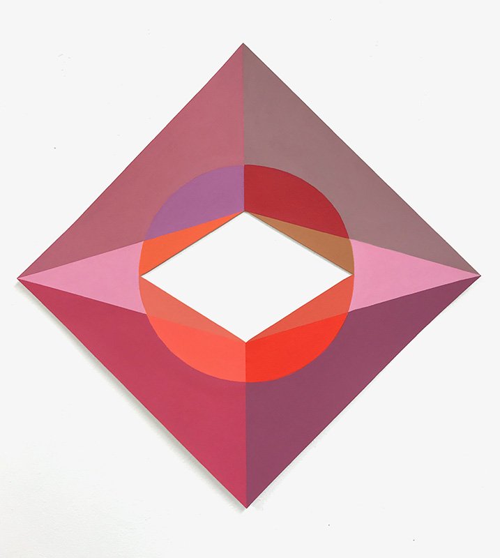   Meridian 3,  acrylic on cut paper, 17” x 17”, 2020 