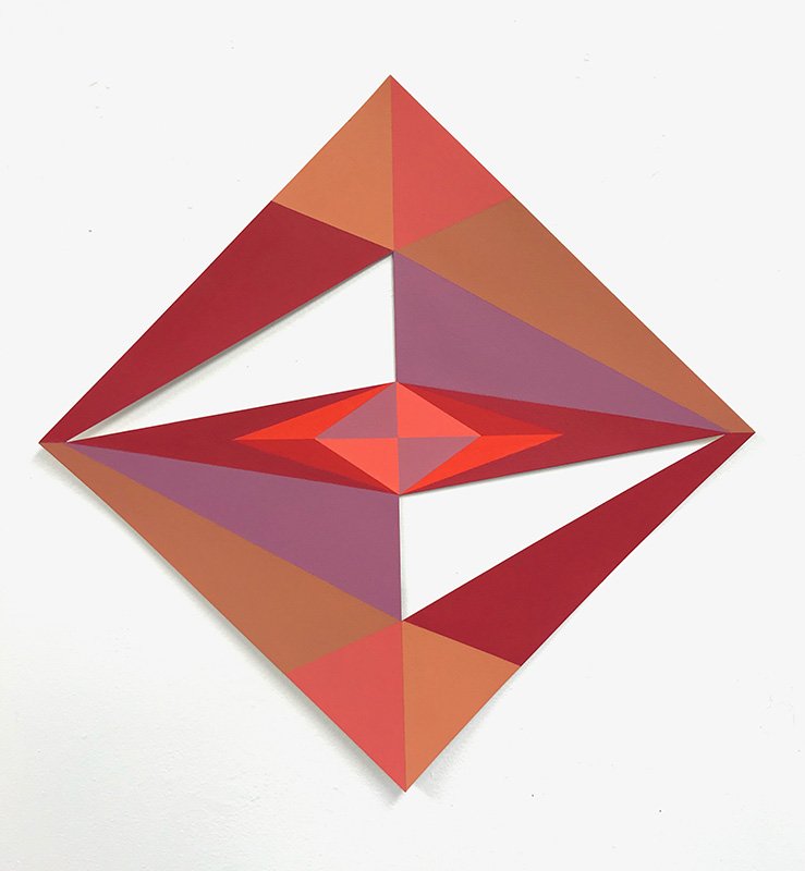   Meridian 4,  acrylic on cut paper, 17” x 17”, 2020 