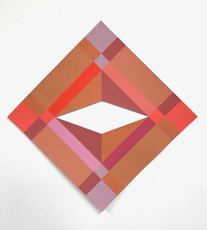   Meridian 5,  acrylic on cut paper, 17” x 17”, 2020 