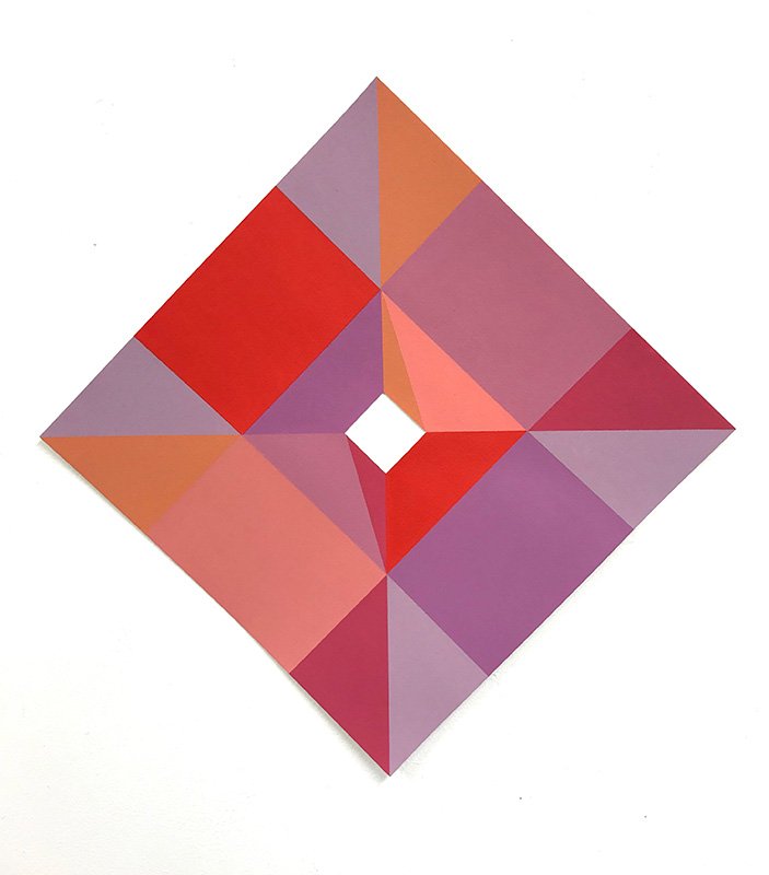   Meridian 6,  acrylic on cut paper, 17” x 17”, 2020 