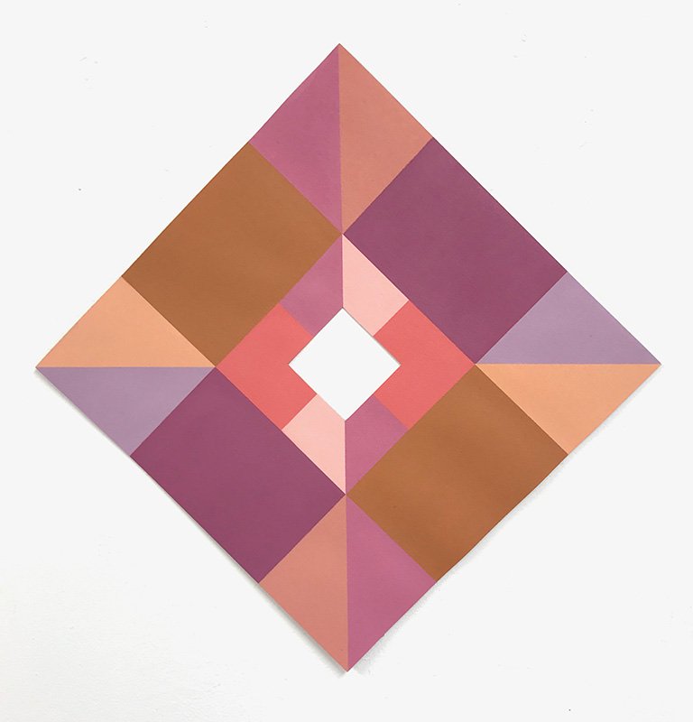   Meridian 7,  acrylic on cut paper, 17” x 17”, 2020 