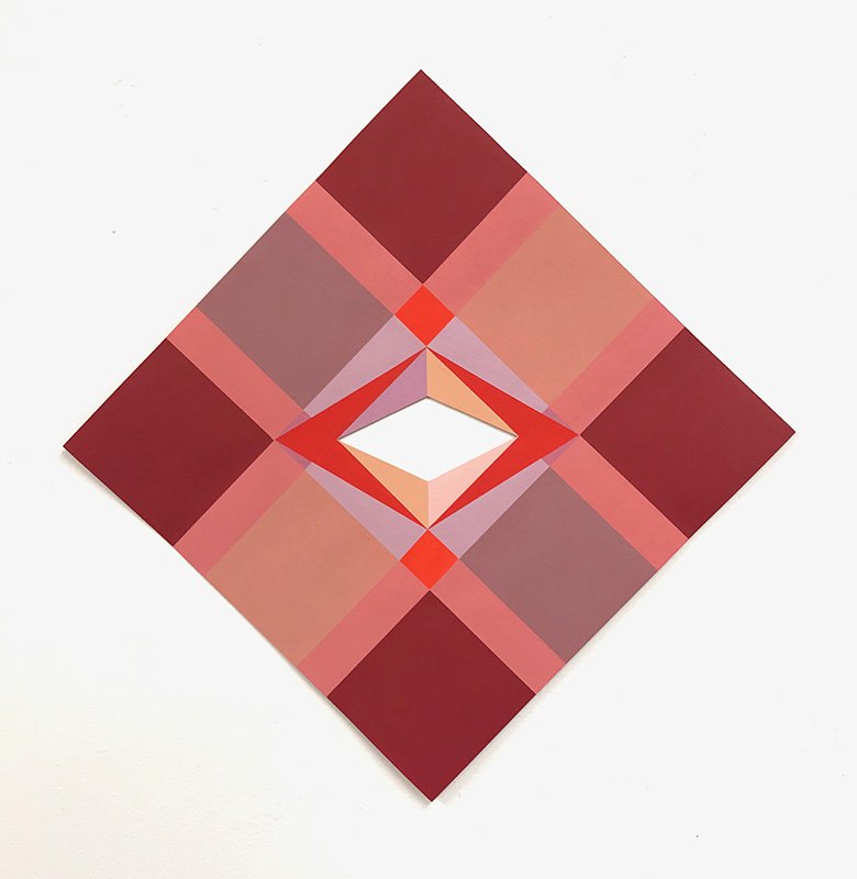  Meridian 8,  acrylic on cut paper, 17” x 17”, 2020 