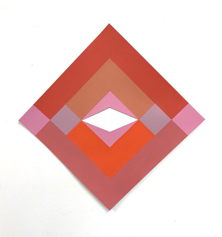   Meridian 9,  acrylic on cut paper, 17” x 17”, 2020 