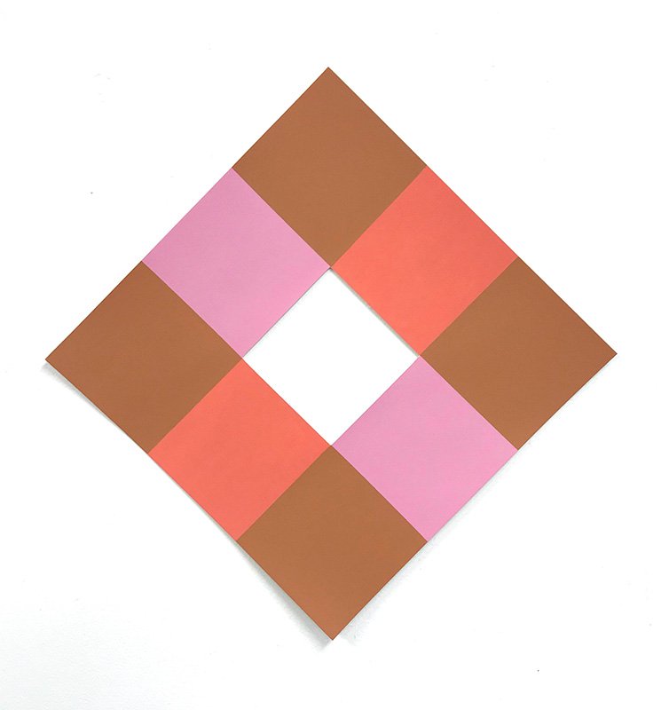   Meridian 10,  acrylic on cut paper, 17” x 17”, 2020 