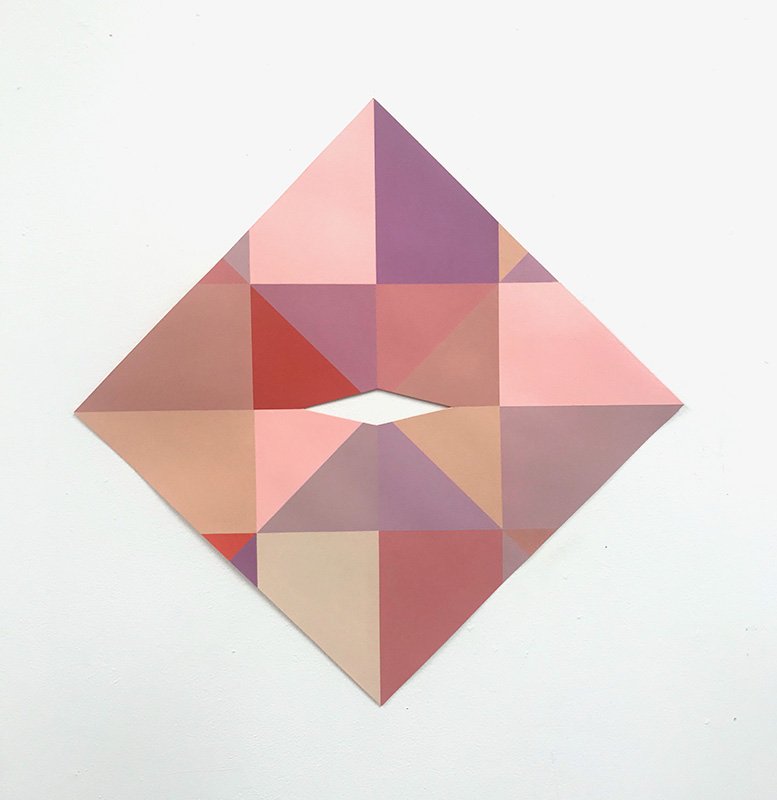   Meridian 13,  acrylic on cut paper, 17” x 17”, 2020 
