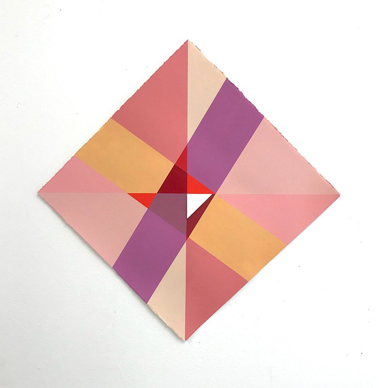   Meridian 14,  acrylic on cut paper, 17” x 17”, 2020 