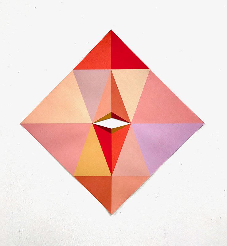   Meridian 16,  acrylic on cut paper, 17” x 17”, 2020 