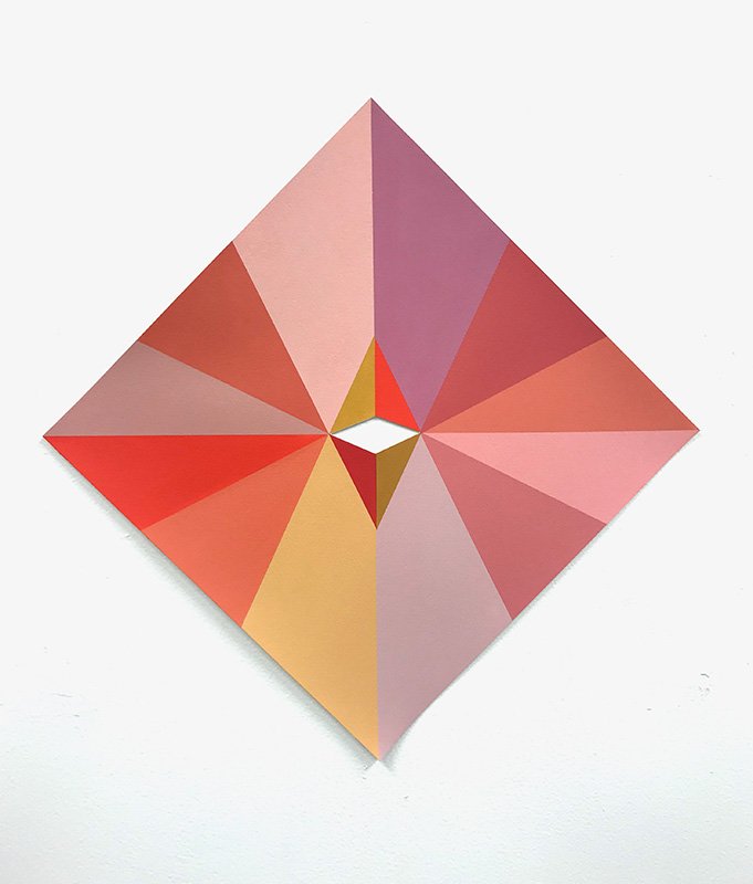   Meridian 15,  acrylic on cut paper, 17” x 17”, 2020 