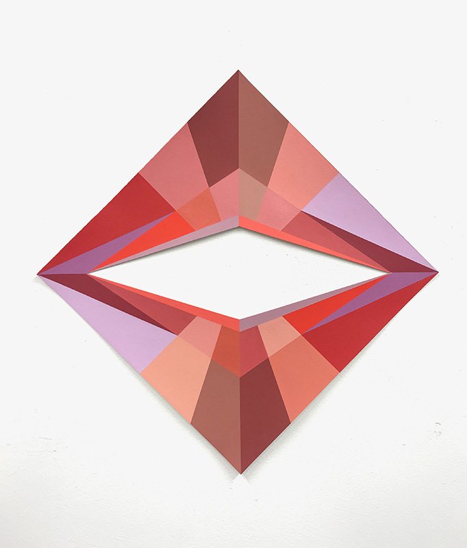   Meridian 18,  acrylic on cut paper, 17” x 17”, 2020 