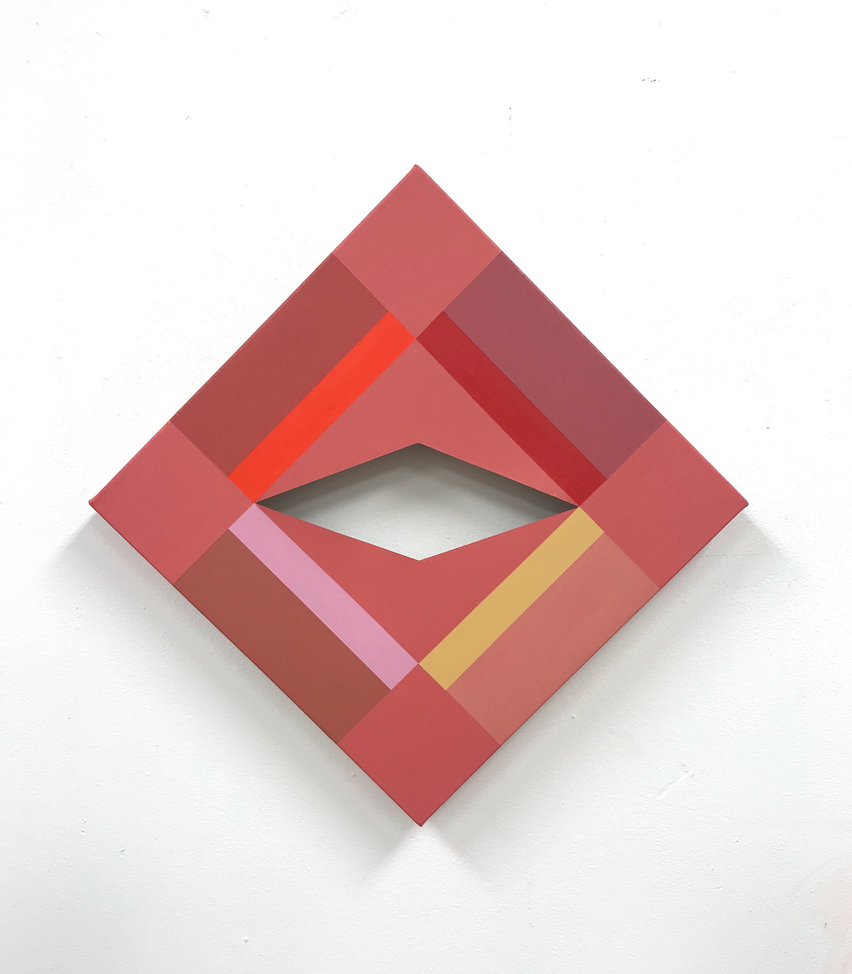   Meridian 24,  acrylic on cut linen, 17” x 17”, 2020 