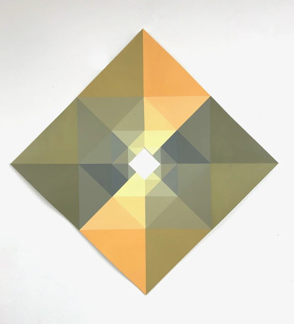 Sundog, 2021, acrylic on paper,  17" x 17"