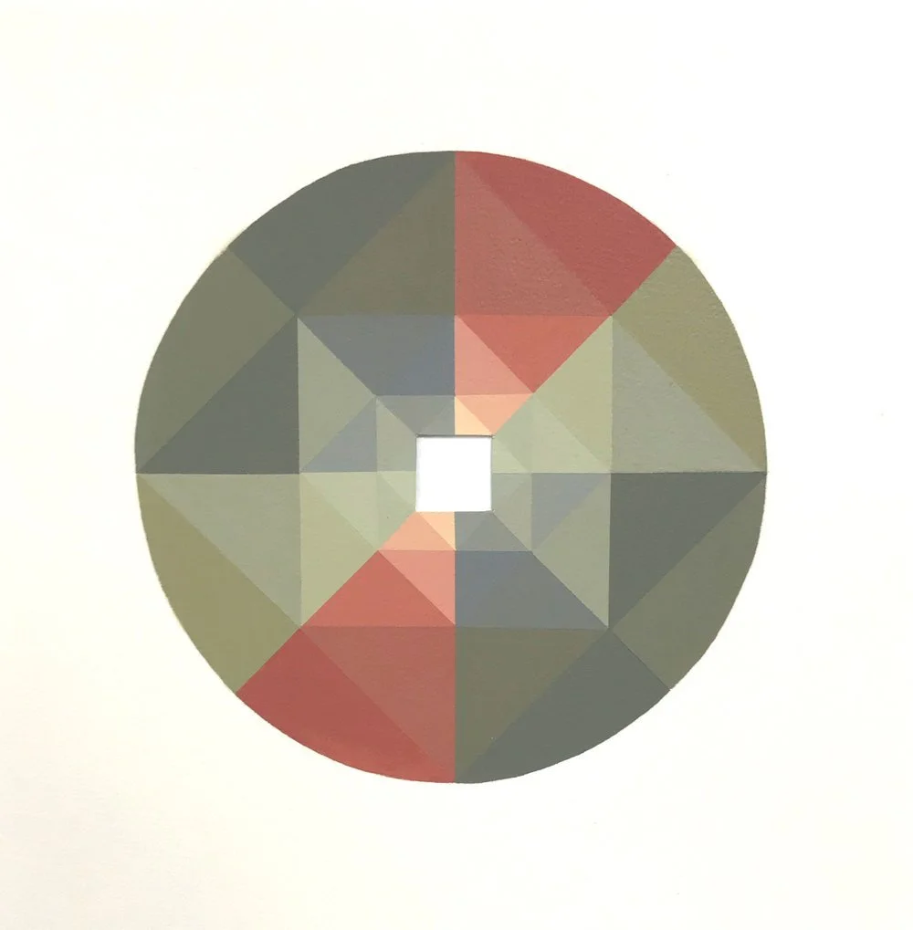 Sundog 2, 2021, acrylic on paper,  12" x 12"