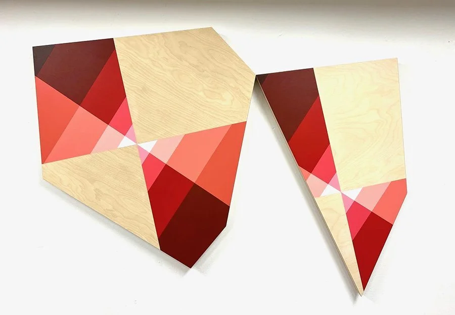 Sundog 40, 2022, acrylic on two panels,           33" x 53"