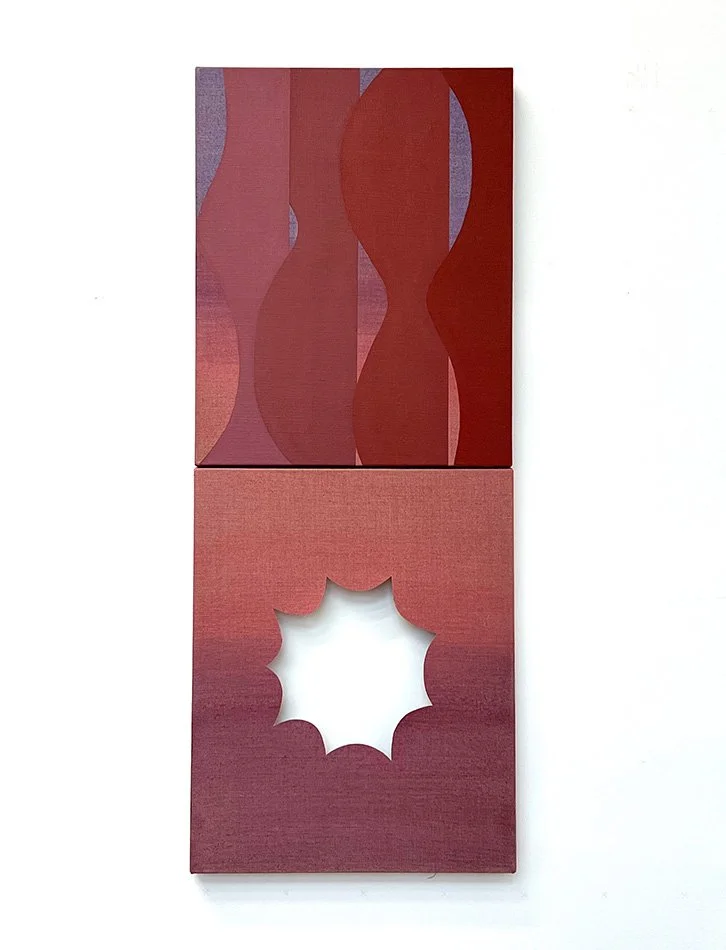 Equivalence Diptych 7:
A Different Shore, 2026
Distemper and acrylic on cut linen
Two canvases
40" x 16"