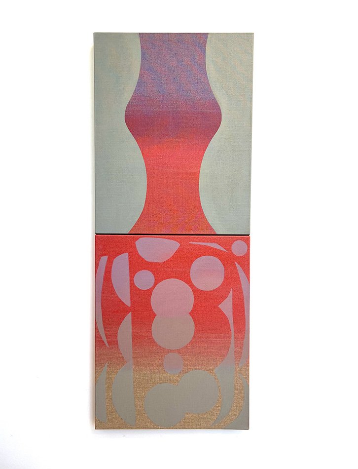Equivalence Diptych 4:
The Ocean Between The Waves, 2026
Distemper and acrylic on linen
Two canvases
40" x 16"