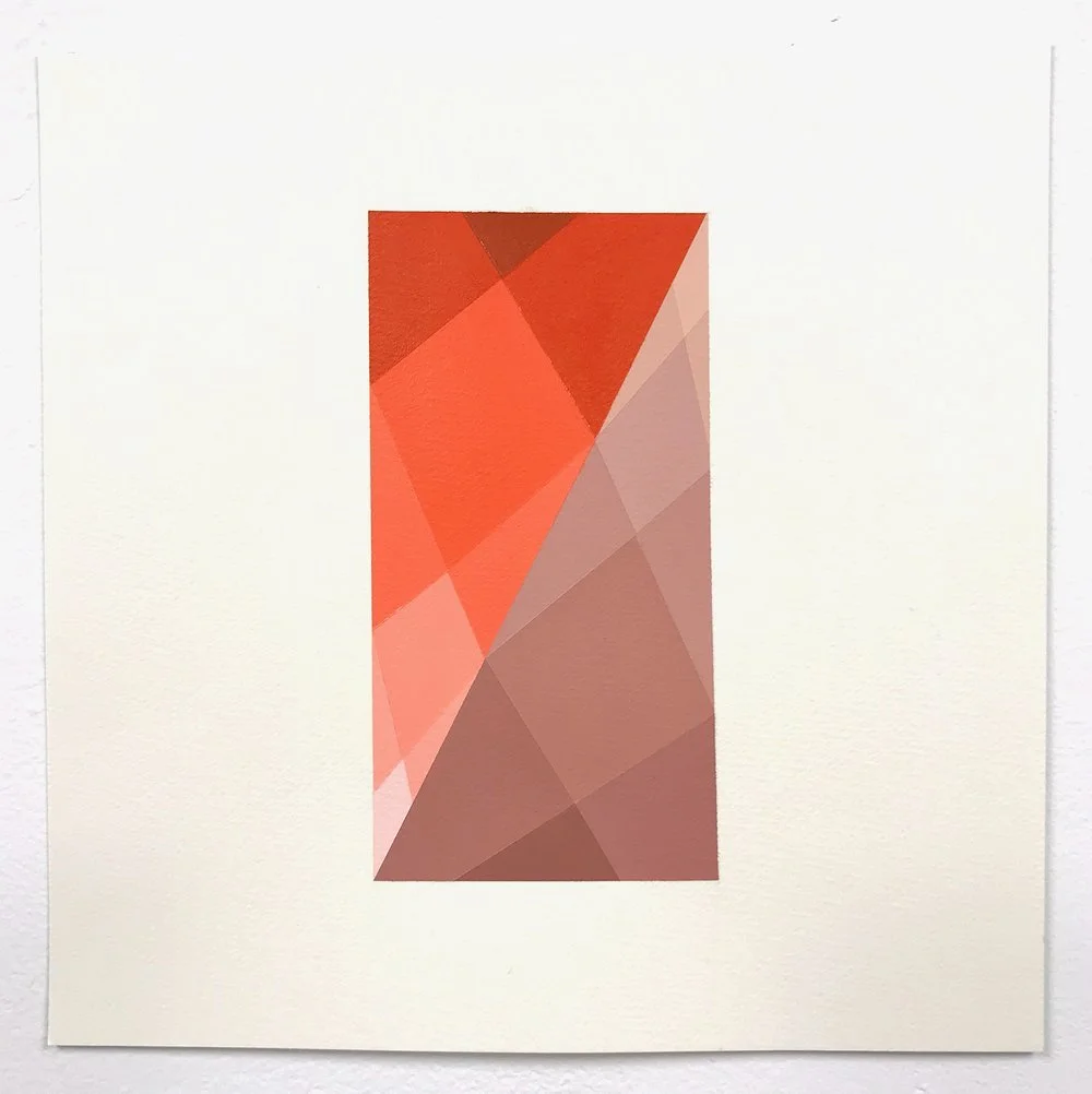 Sundog 31, 2021, acrylic on paper,  12" x 12",
Framed