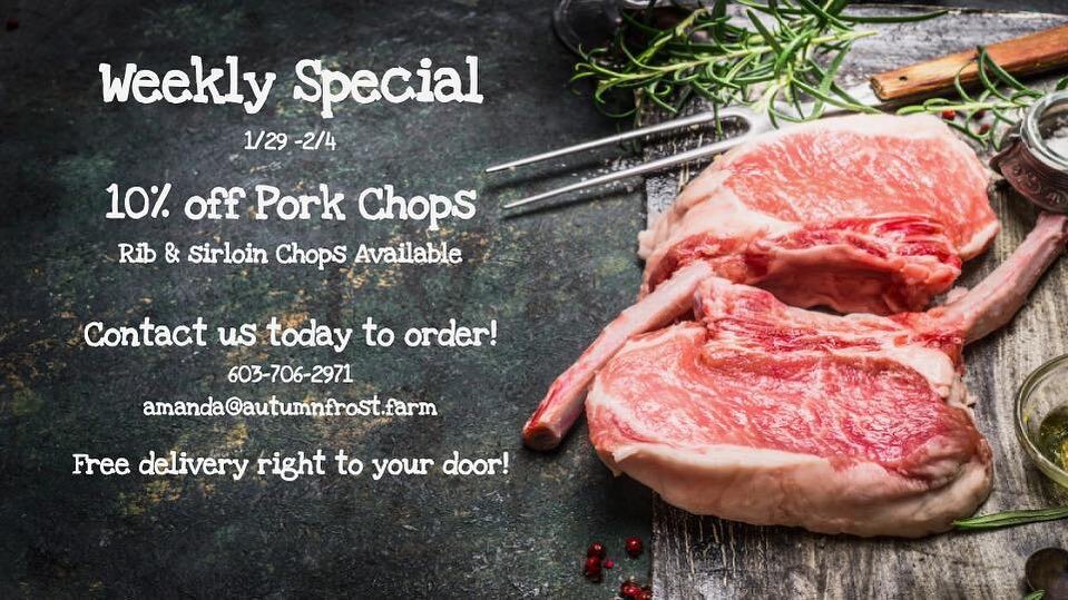 Sick of the selection and quality of the meats at the grocery store?  Well we have a solution for you! Autumn Frost Farm has a great selection of farm raised meats that can be delivered right to your door.  We offer forest raised, Berkshire pork, pas