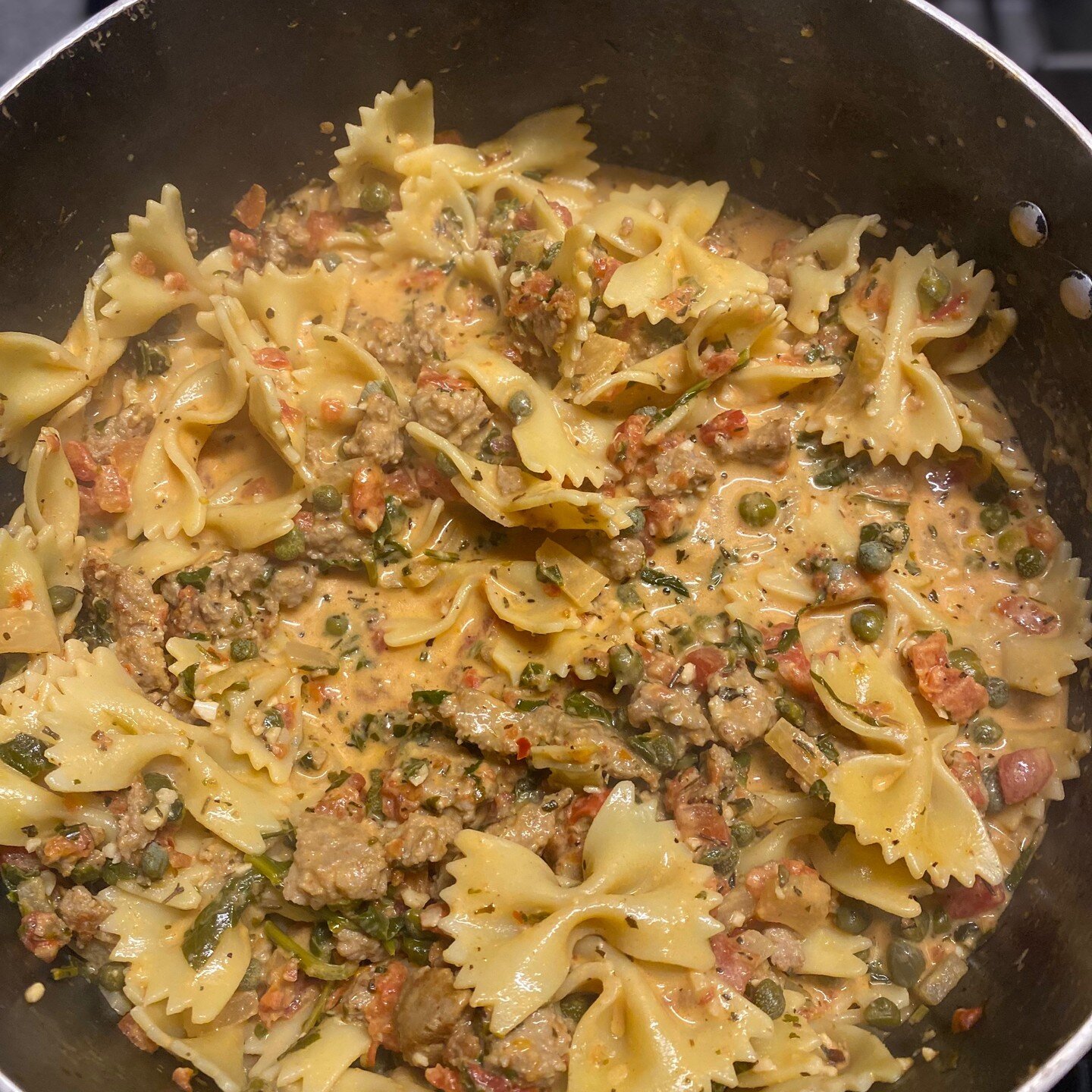 What's For Supper?

This week we are making a Creamy Sausage and Bowties with Tomatoes. This is a hearty and delicious meal that is fast and easy for any night of the week. We made ours with sweet Italian sausage, but using hot Italian sausage gives 