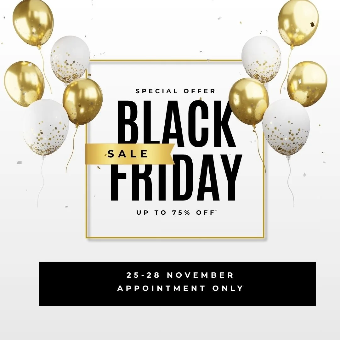 ✨ Black Friday appointments are now open &mdash; exclusive deals and limited spots.
Happening Tuesday&ndash;Friday, Nov 25&ndash;28. Book your 30-minute appointment to shop our special racks for brides, moms, and prom and enjoy 15% OFF storewide on r