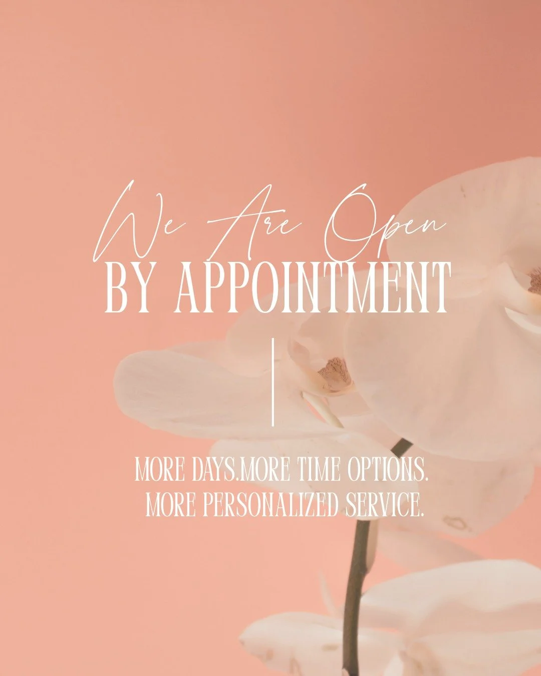 We&rsquo;ve switched to appointment-only, and it&rsquo;s actually better for you ✨
More availability. More flexibility. More one-on-one attention.
📅 Tues&ndash;Sat: 10am&ndash;7pm
📅 Sun: 10am&ndash;4pm
📅 Mon: Closed
This helps us stay focused on q