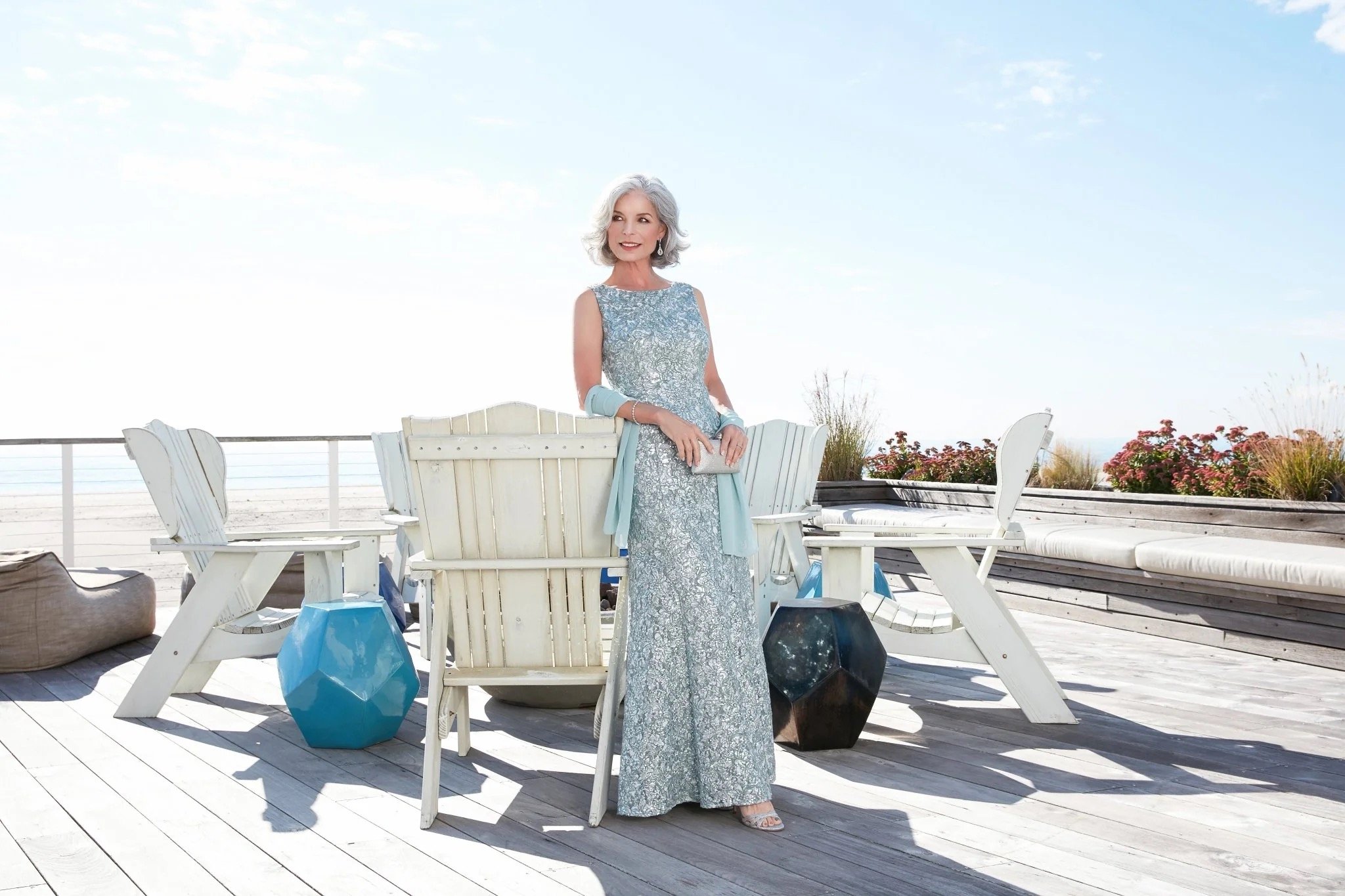 Fit and Flare Dress With Shawl
