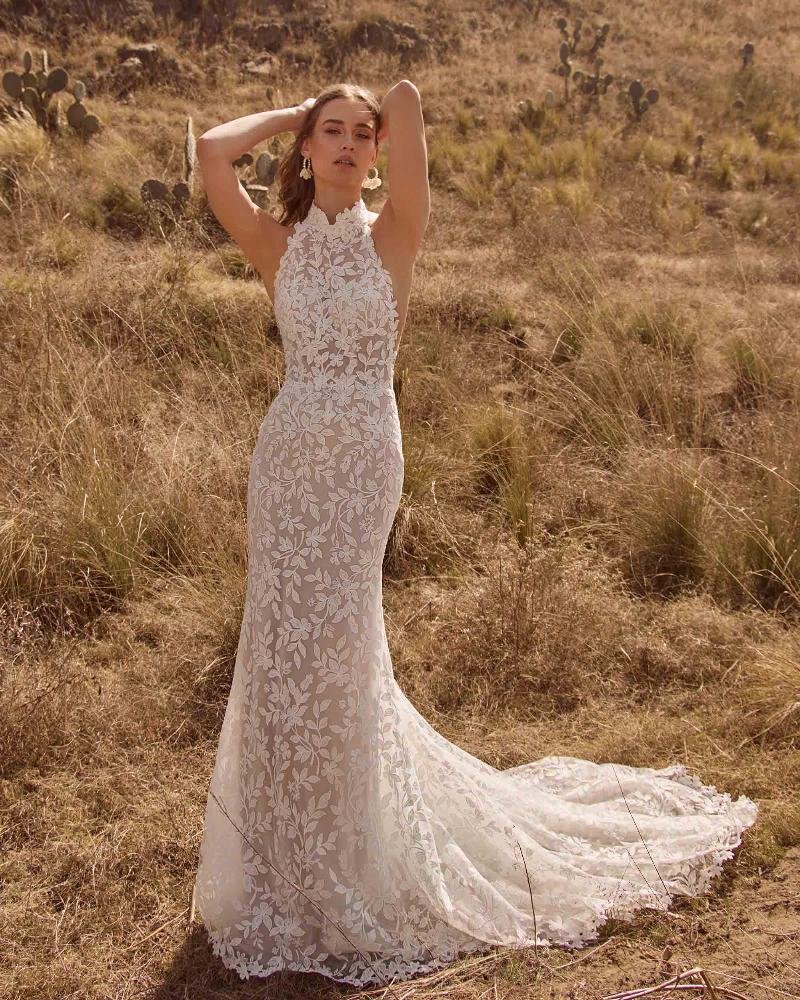 LP2551-Rain-Floral Lace Halter Wedding Dress with Open Back 1.jpg