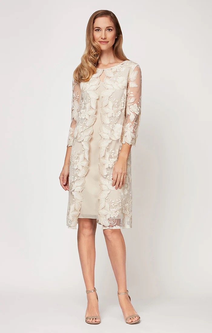 Midi Dress with Attached Jacket