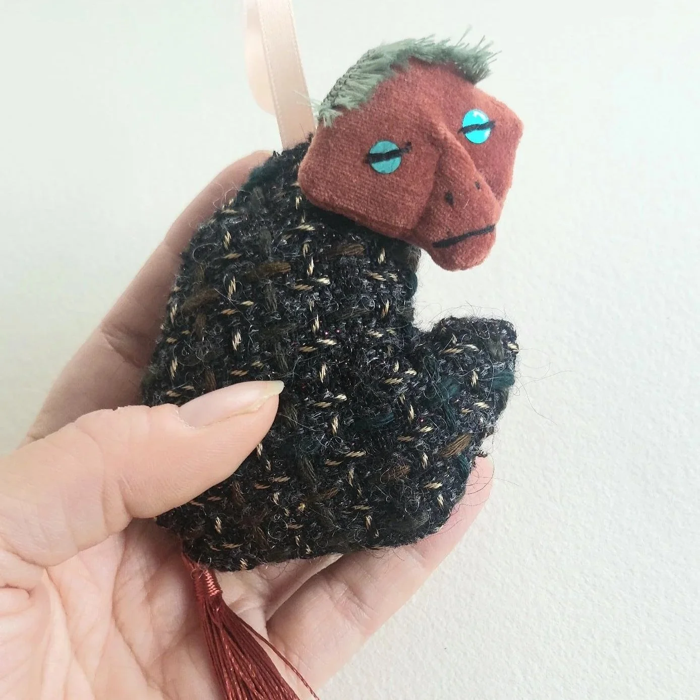 Spider monkey - hand stitched Christmas decoration