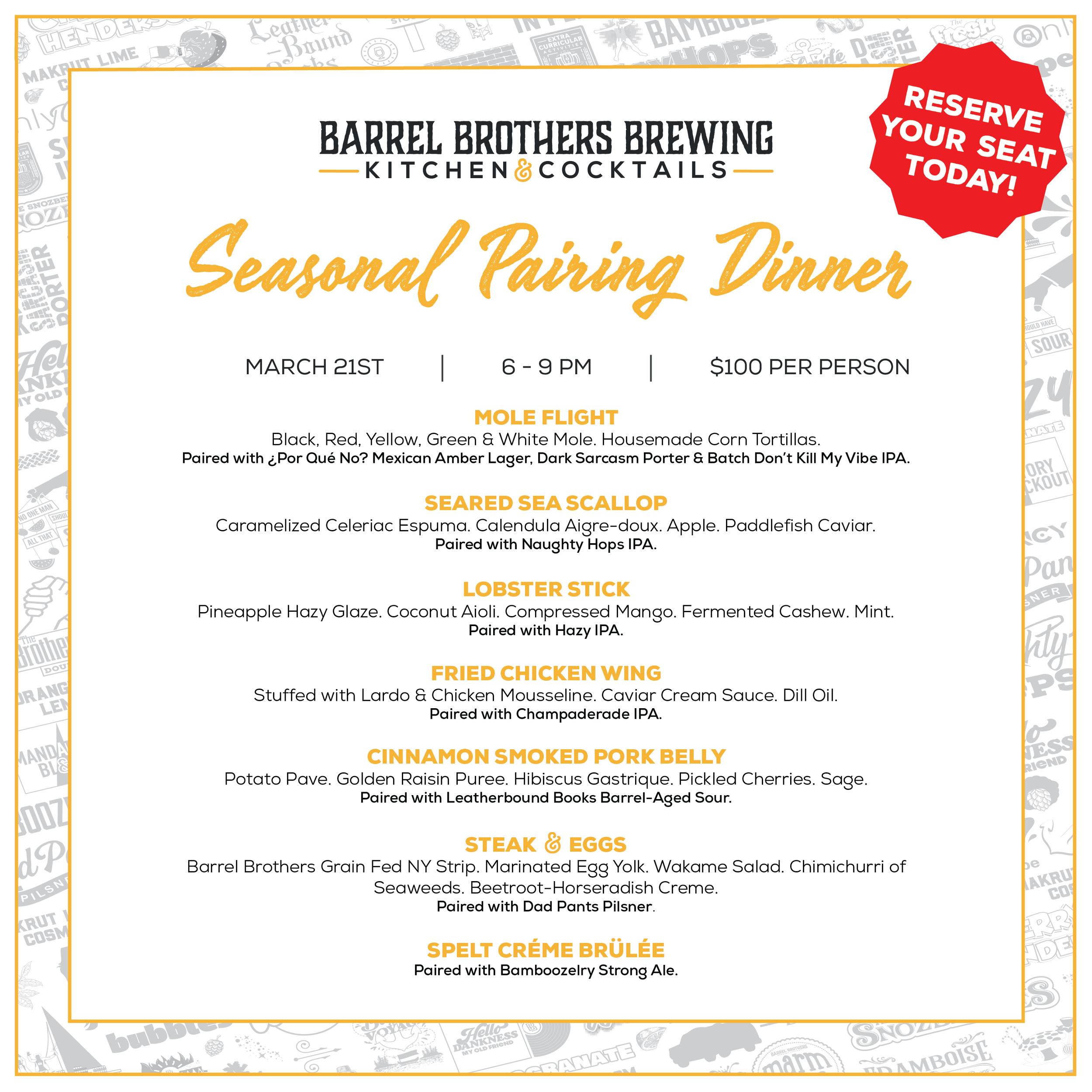 Seasonal Pairings Gallery — Barrel Brothers Brewing Company