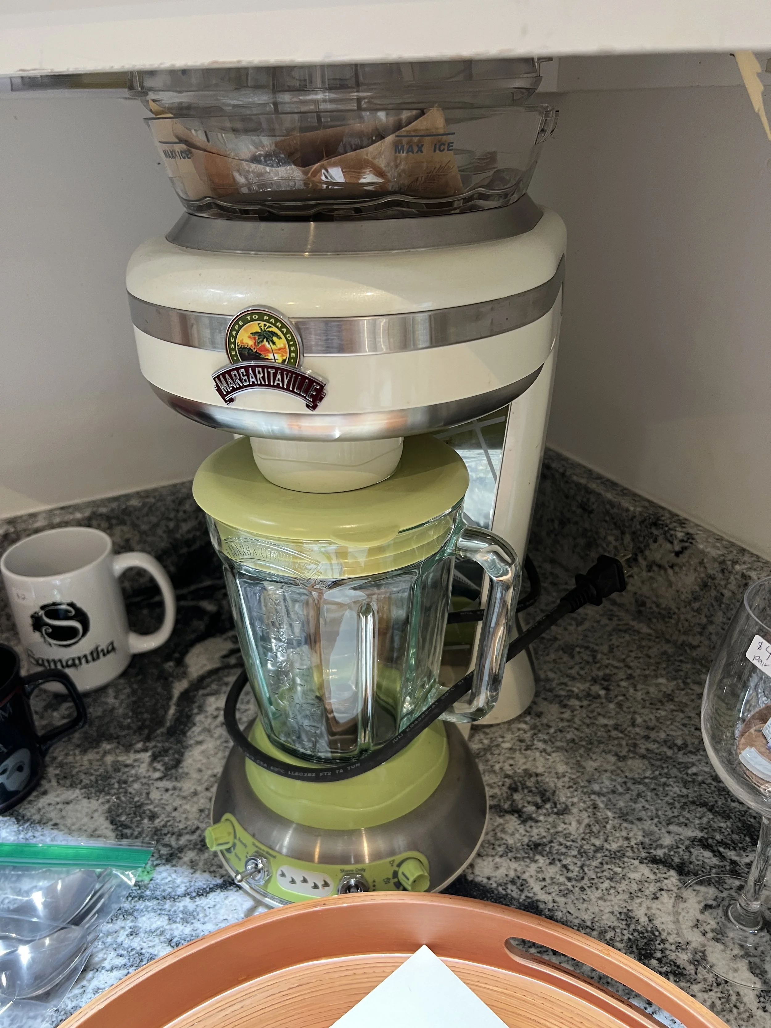 Margaritaville frozen drink maker with a glass blending jar