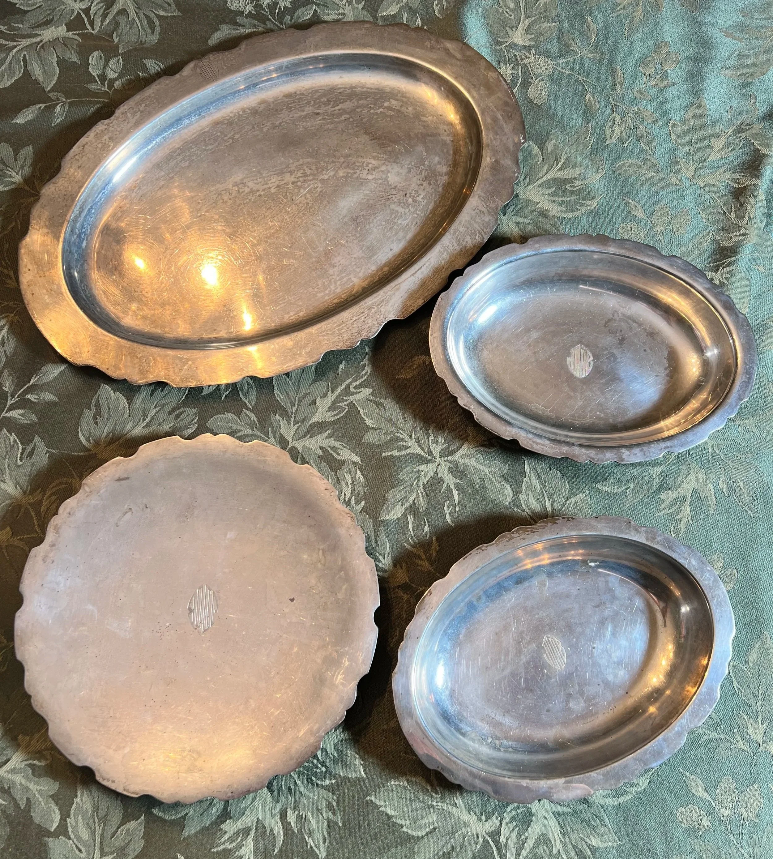 Sterling trays and platters