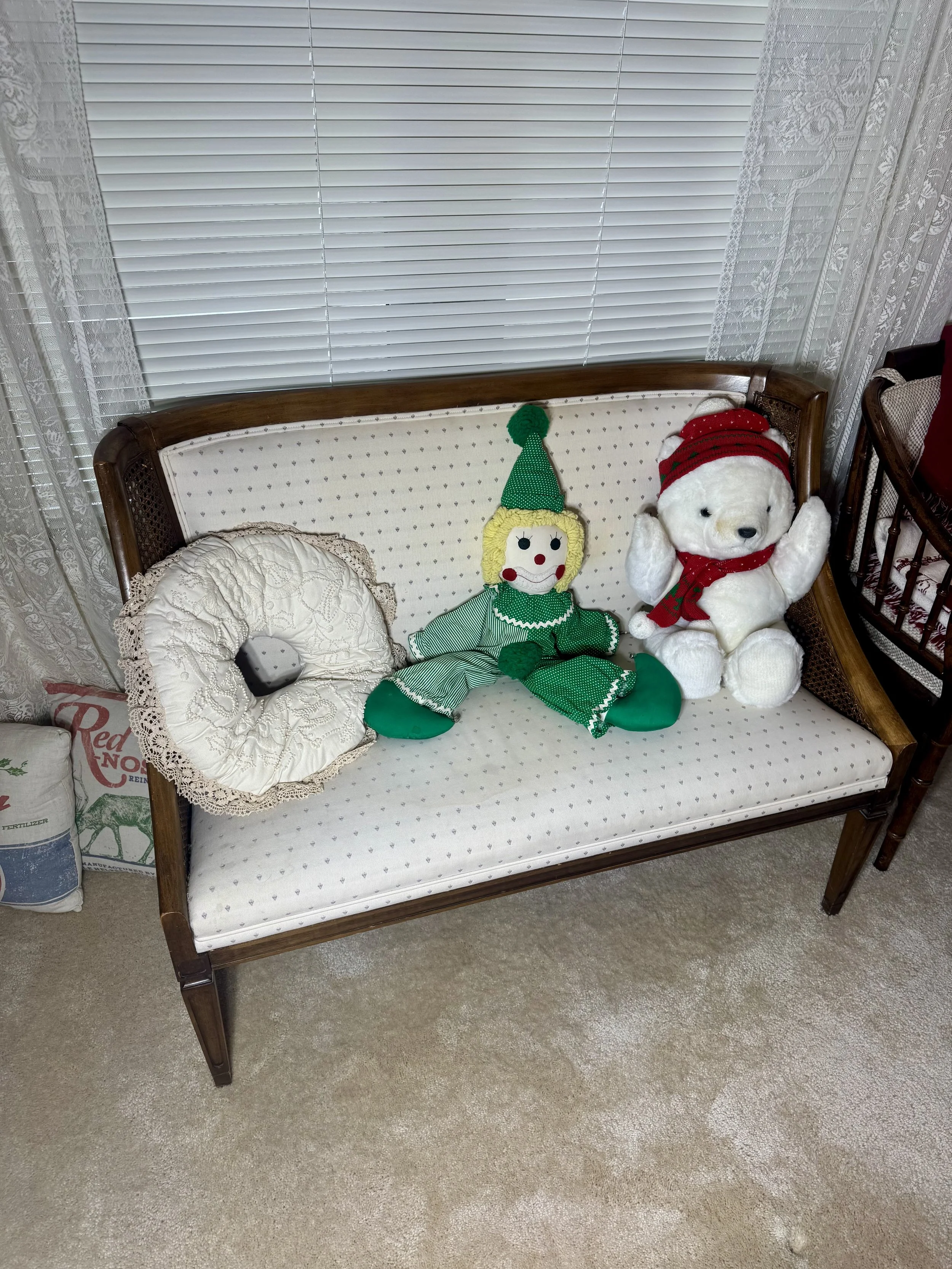 Bench and holiday decor 