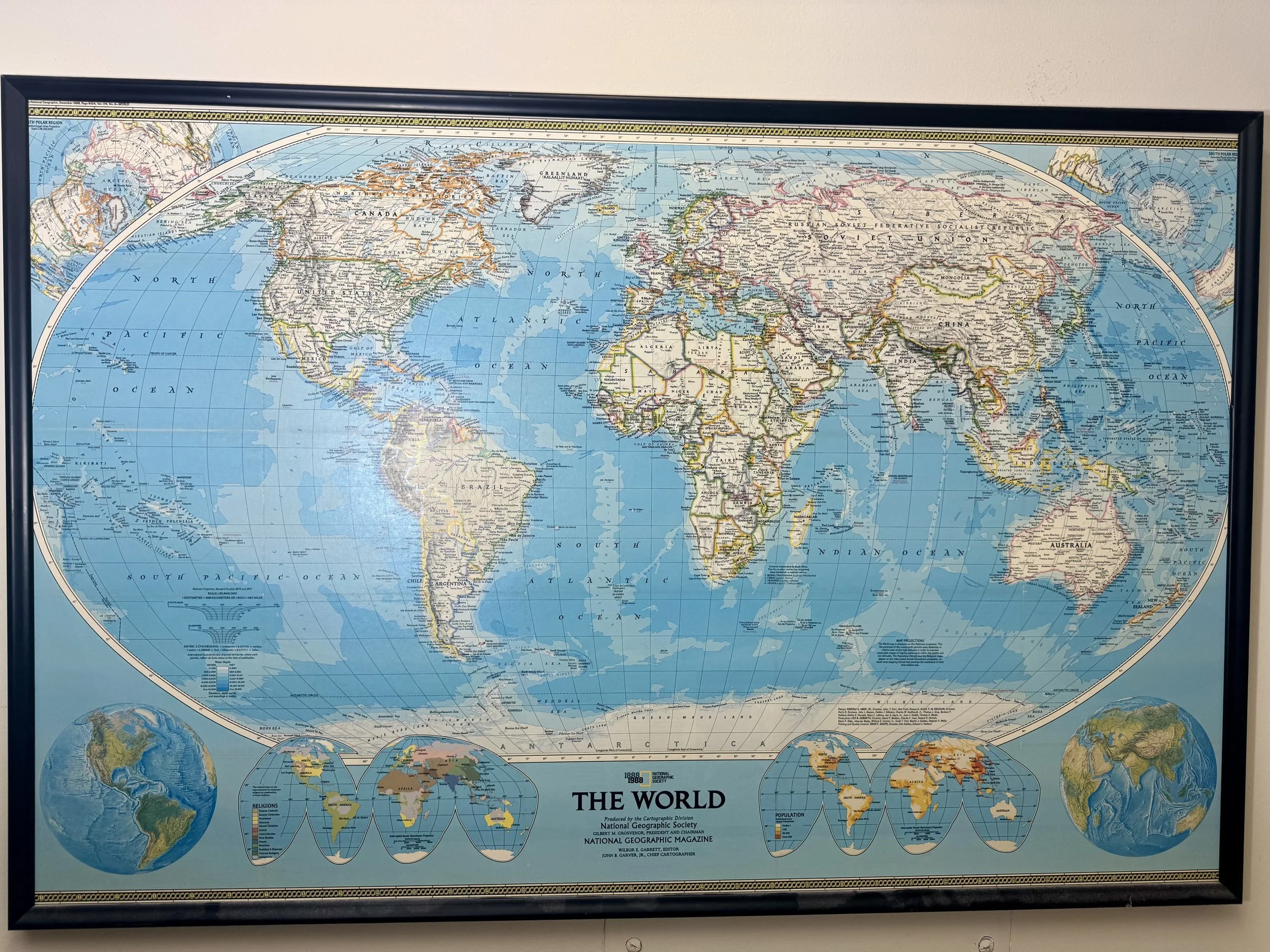 framed global map