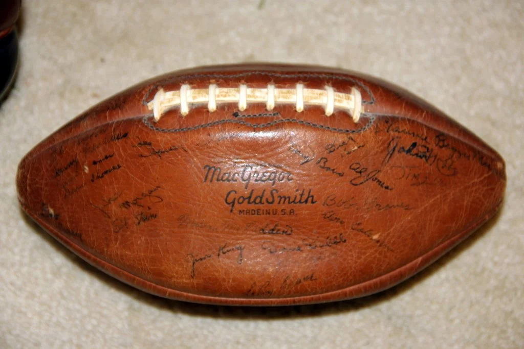 Signed Team Football from Michigan State National Championship Era ca 1952