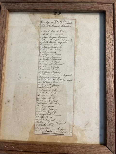 OUTSTANDING Albumen View 22nd Ohio Company I Infantry with Soldiers Names on Back